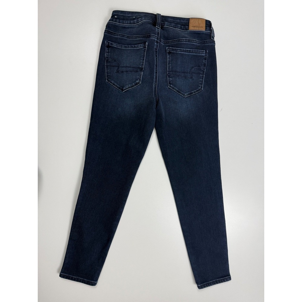 American Eagle Hi-Rise Jegging Crop Dark Super Stretch Jeans Womens 4 Short - Picture 8 of 8